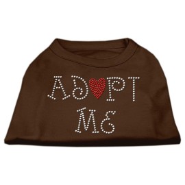 Mirage Pet Products 12-Inch Adopt Me Rhinestone Print Shirt for Pets Medium Brown