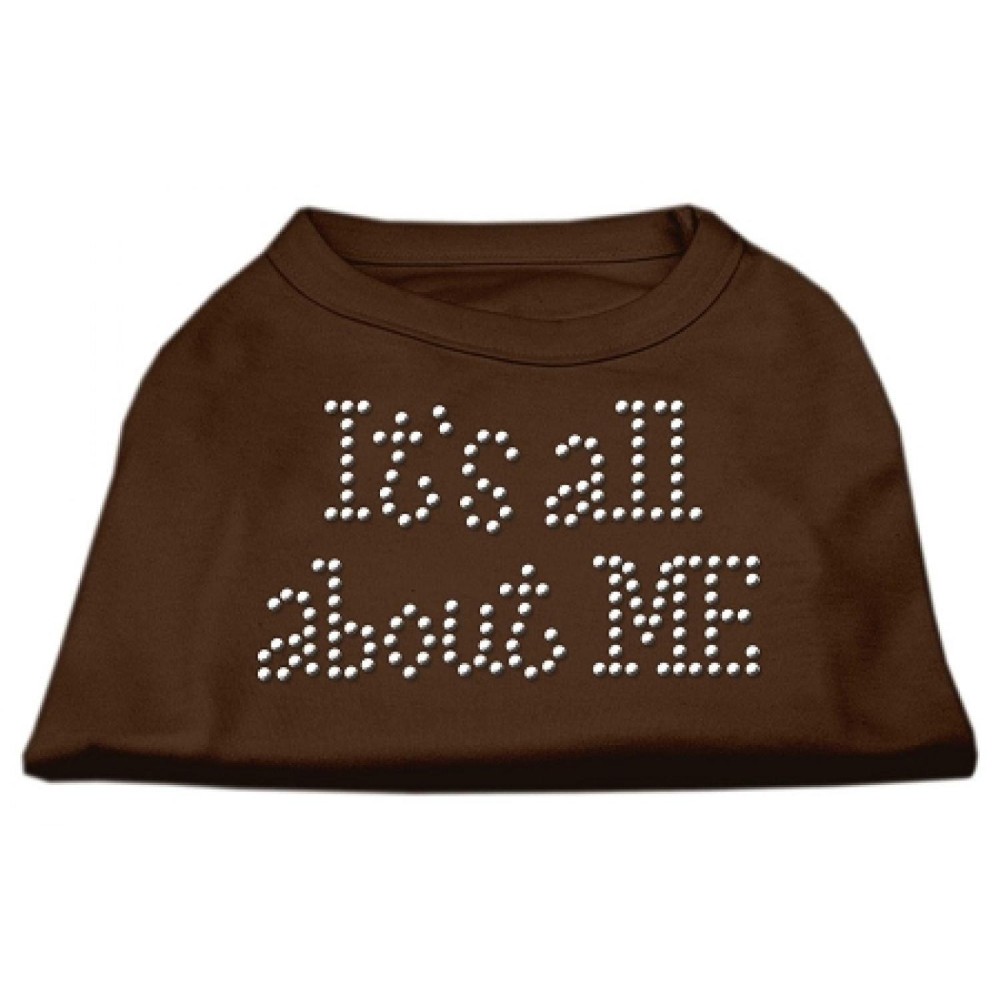 Mirage Pet Products 16-Inch Its All About Me Rhinestone Print Shirt for Pets X-Large Brown