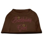 Mirage Pet Products 8-Inch Birthday girl Rhinestone Print Shirt for Pets X-Small Brown