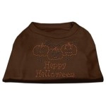 Mirage Pet Products 10-Inch Happy Halloween Rhinestone Print Shirt for Pets Small Brown