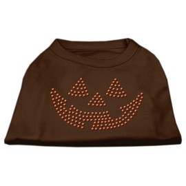 Mirage Pet Products 10-Inch Jack O Lantern Rhinestone Print Shirt for Pets Small Brown