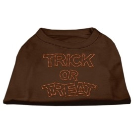 Mirage Pet Products Trick or Treat Rhinestone Shirt X-Small Brown