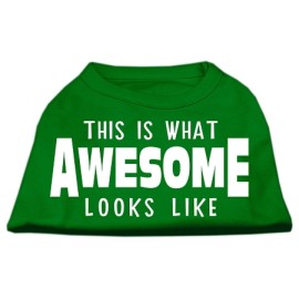 Mirage Pet Products This is What Awesome Looks Like Dog Shirt Large Emerald green