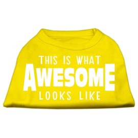 Mirage Pet Products This is What Awesome Looks Like Dog Shirt X-Large Yellow