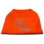 Mirage Pet Products Screen Print Santa Paws Pet Shirt Medium Orange