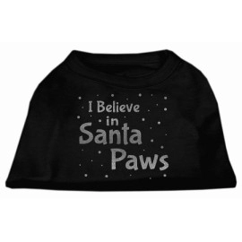 Mirage Pet Products Screen Print Santa Paws Pet Shirt X-Small Black