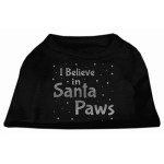 Mirage Pet Products Screen Print Santa Paws Pet Shirt Medium Black