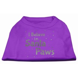 Mirage Pet Products Screen Print Santa Paws Pet Shirt X-Small Purple