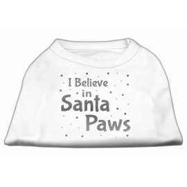 Mirage Pet Products Screen Print Santa Paws Pet Shirt 3X-Large White