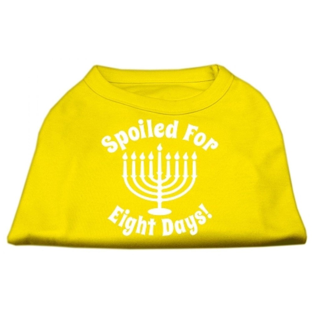 Mirage Pet Products Spoiled for 8 Days Screen Print Dog Shirt Small Yellow