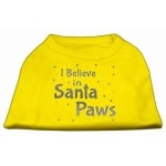 Mirage Pet Products Screen Print Santa Paws Pet Shirt 3X-Large Yellow