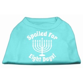 Mirage Pet Products Spoiled for 8 Days Screen Print Dog Shirt Medium Aqua