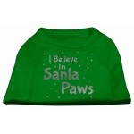 Mirage Pet Products Screen Print Santa Paws Pet Shirt X-Small Emerald green