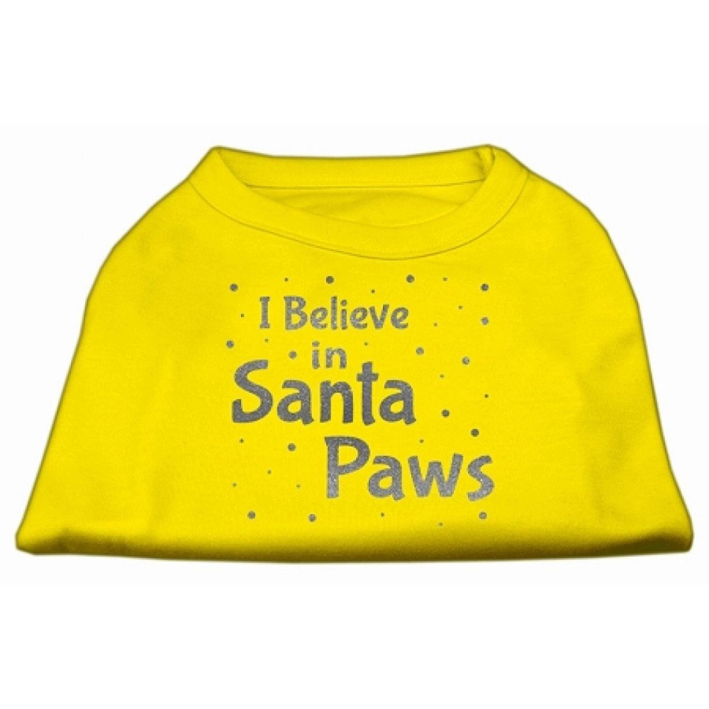 Mirage Pet Products Screen Print Santa Paws Pet Shirt Large Yellow