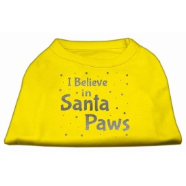 Mirage Pet Products Screen Print Santa Paws Pet Shirt Large Yellow