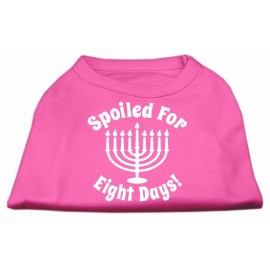 Mirage Pet Products Spoiled for 8 Days Screen Print Dog Shirt Large Bright Pink