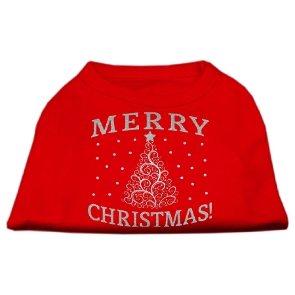 Mirage Pet Products Shimmer christmas Tree Pet Shirt 3X-Large Red