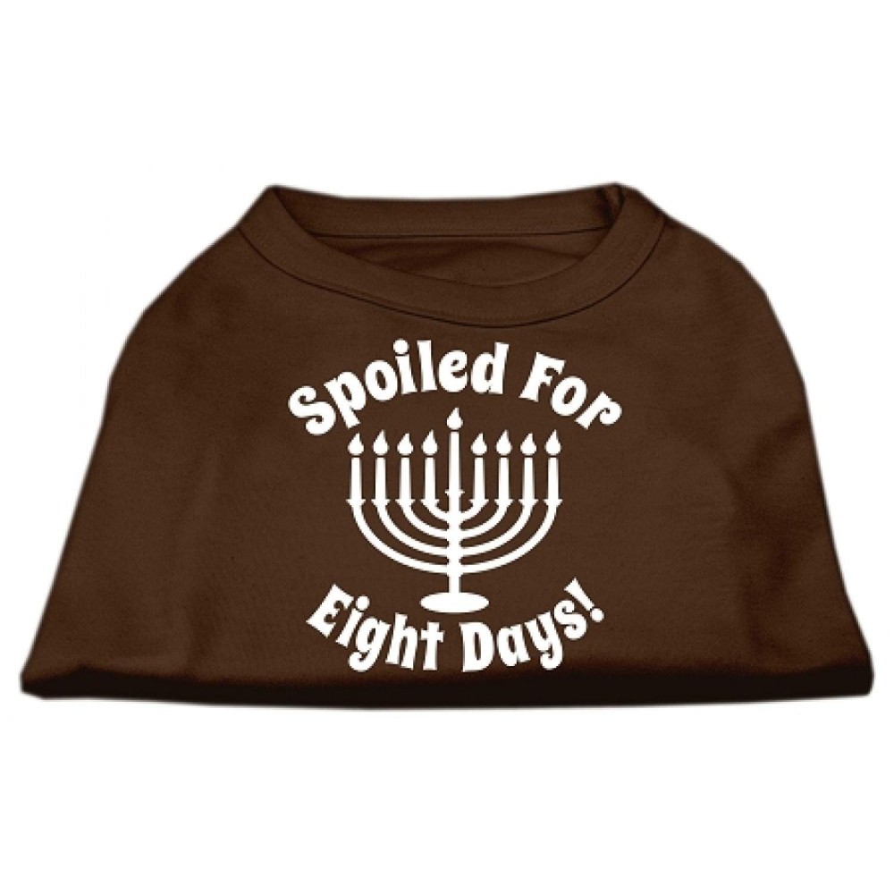 Mirage Pet Products Spoiled for 8 Days Screen Print Dog Shirt Large Brown