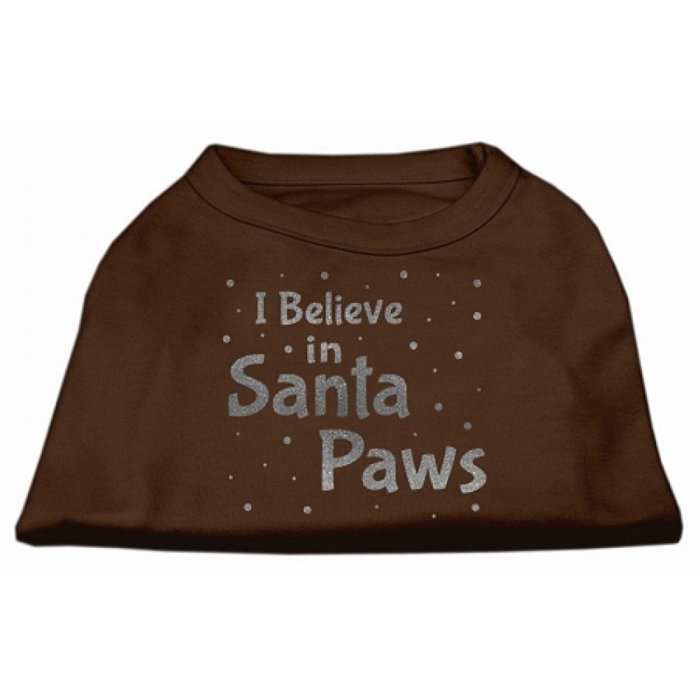 Mirage Pet Products Screen Print Santa Paws Pet Shirt Large Brown