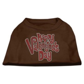 Mirage Pet Products Happy Valentines Day Rhinestone Dog Shirt, X-Small, Brown