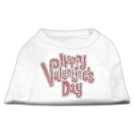 Mirage Pet Products Happy Valentines Day Rhinestone Dog Shirt, X-Large, White