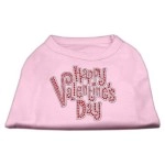 Mirage Pet Products Happy Valentines Day Rhinestone Dog Shirt, Small, Light Pink