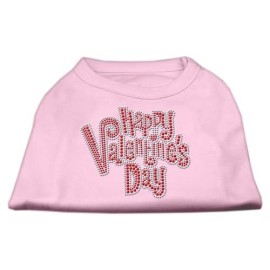 Mirage Pet Products Happy Valentines Day Rhinestone Dog Shirt, 3X-Large, Light Pink