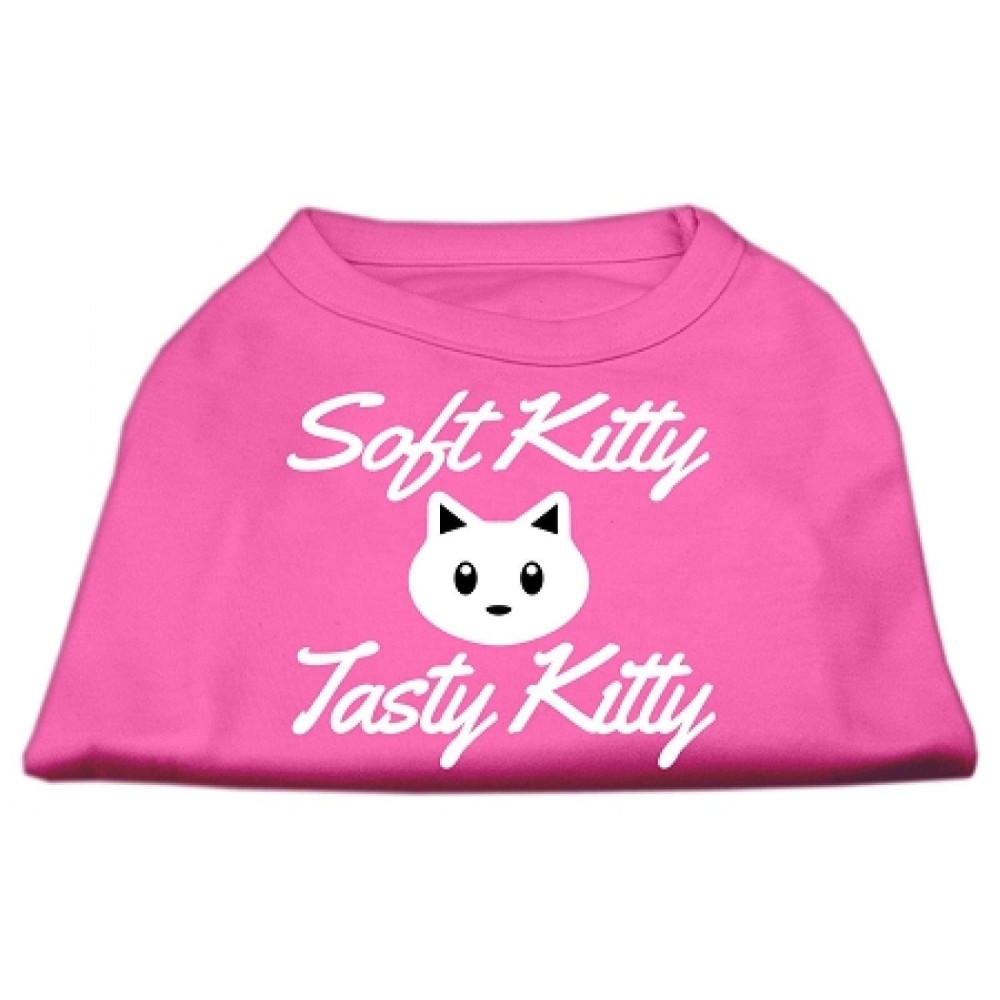 Mirage Pet Products 18-Inch Softy Kitty Tasty Kitty Screen Print Dog Shirt XX-Large Bright Pink