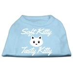 Mirage Pet Products 16-Inch Softy Kitty Tasty Kitty Screen Print Dog Shirt X-Large Baby Blue