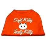 Mirage Pet Products 14-Inch Softy Kitty Tasty Kitty Screen Print Dog Shirt Large Orange