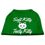 Mirage Pet Products 8-Inch Softy Kitty Tasty Kitty Screen Print Dog Shirt X-Small Emerald green
