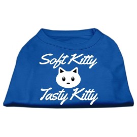 Mirage Pet Products 8-Inch Softy Kitty Tasty Kitty Screen Print Dog Shirt X-Small Blue