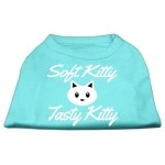 Mirage Pet Products 18-Inch Softy Kitty Tasty Kitty Screen Print Dog Shirt XX-Large Aqua