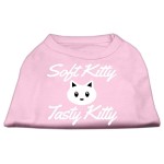 Mirage Pet Products 12-Inch Softy Kitty Tasty Kitty Screen Print Dog Shirt Medium Light Pink