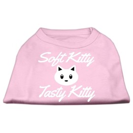 Mirage Pet Products 12-Inch Softy Kitty Tasty Kitty Screen Print Dog Shirt Medium Light Pink