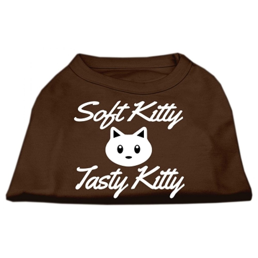 Mirage Pet Products 20-Inch Softy Kitty Tasty Kitty Screen Print Dog Shirt 3X-Large Brown