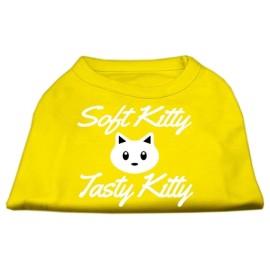 Mirage Pet Products SoftyTasty Kitty Screen Print Dog Shirt Small Yellow