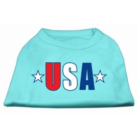 Mirage Pet Products USA Star Screen Print Shirt Large Aqua