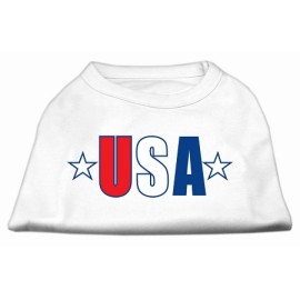 Mirage Pet Products USA Star Screen Print Shirt X-Small White