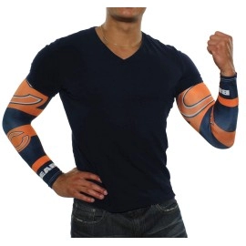Littlearth unisex-adult NFL Chicago Bears Strong Arms Tattoo Sleeves, Team Color, 17
