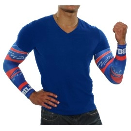 Littlearth NFL Buffalo Bills Game Day Strong Arms Tattoo Sleeves, One Size, Team Color (300612-BILL)