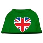 Mirage Pet Products British Flag Heart Screen Print Shirt Small green