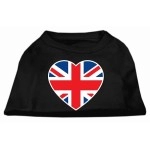 Mirage Pet Products British Flag Heart Screen Print Shirt XX-Large Black