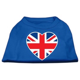 Mirage Pet Products British Flag Heart Screen Print Shirt XX-Large Blue