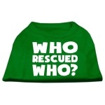 Mirage Pet Products Who Rescued Who Screen Print Shirt 3X-Large green