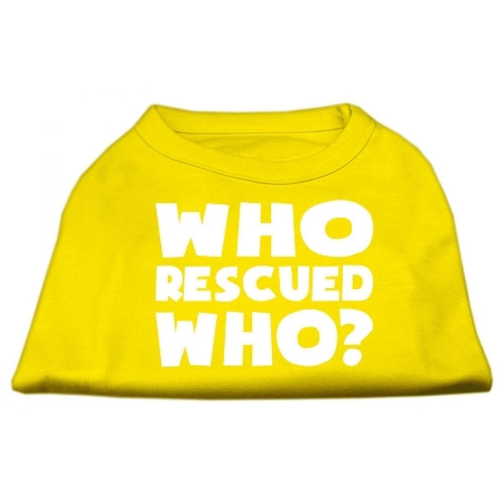 Mirage Pet Products Who Rescued Who Screen Print Shirt X-Large Yellow