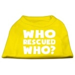 Mirage Pet Products Who Rescued Who Screen Print Shirt X-Large Yellow