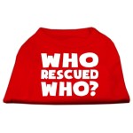 Mirage Pet Products Who Rescued Who Screen Print Shirt X-Small Red