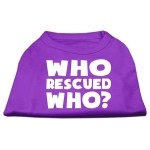 Mirage Pet Products Who Rescued Who Screen Print Shirt XX-Large Purple