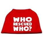 Mirage Pet Products Who Rescued Who Screen Print Shirt Medium Red